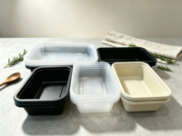 Chinese fabriek 16oz 32oz witte recyclebare pp plastic wegwerp borden fruit- en voedselbakjes
