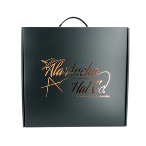 Logotipo personalizado de cartón plegable sombrero de béisbol embalaje caja de regalo sombrero negro caja de envío con asa - Product Image 2