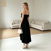 Robes pour femmes en gros : Robe chic à volants et à enrouler, Robe à bretelles pour femmes, Robes de soirée décontractées asymétriques élégantes et personnalisées pour femmes