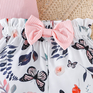 Conjunto Deportivo Casual de Dos Piezas para Niñas, Top con Mangas Volantes, Shorts Sólidos, Transpirable, Suave, Multicolor - Product Image 5