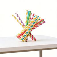 Pailles en papier jetables de qualité alimentaire, colorées, droites, de 7,6 pouces, pour jus et smoothies, pour cafés