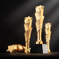 Trophée en résine pentagramme avec design gratuit, texte gravé personnalisé, récompense pour employé de l'année lors de la réunion annuelle