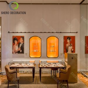 Vitrine de bijouterie de luxe, designs personnalisés, acier inoxydable durable, vitrine de bijouterie en verre pour la décoration de magasin de bijoux - Product Image 5