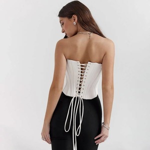 เสื้อครอปท็อป OUDINA รุ่น Summer Dropshipping ดีไซน์หรูหรา สายรัดไหล่แบบไร้สาย ทรงบอดี้สูท แต่งโครงรัดรูปทรงปลากระเบน - Product Image 6