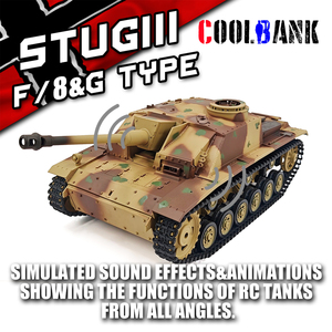COOLBANK Edición de Coleccionista 1:16 <span class=keywords><strong>StuG</strong></span> III Ausf.F8 Tanque RC Modificado Personalizado con Radio de 2.4Ghz, Tanque Alemán de la Segunda Guerra Mundial para Aficionados Avanzados - Product Image 6