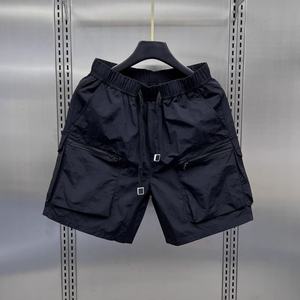Custom Vintage Canvas Multi-pocket <b>Cargo</b> <b>Shorts</b> Men's Summer Thin Loose Straight Leg Casual Wear <b>Elastic</b> <b>Waist</b> Mid - Product Image 5