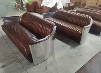 Aviation-Style Tomcat Fauteuil Ottoman Vintage En Cuir Véritable Cigar Club Salon Meubles pour Salon Rétro Aviator Chaise