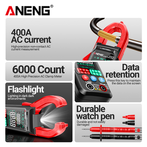 ANENG ST212 DC/AC Digitale Klemmeter 6000 Counts 400A Ampère Multimeter Groot Kleurenscherm Spanningsmeter Auto Hz NCV Ohm - Product Image 3