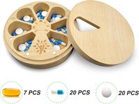 Portable Hebdomadaire Médecine Vitamine Arthrite Pilule Boîte 7 Jours Organisateur Quotidien Compartiments Moyens En Bois Hexagone Forme Tenture Murale