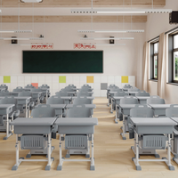 Bureau réglable en hauteur Bureau de sieste pour étudiants et chaise Mobilier pour étudiants Bureau et chaises d'école primaire en plastique PP Ensemble de meubles
