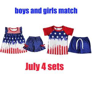 Conjuntos de 2 Piezas para Bebés Niños y Niñas, Ropa Infantil de Boutique al por Mayor, Conjuntos para el Día de la Independencia del 4 de Julio, Ropa Infantil de Alta Calidad - Product Image 6
