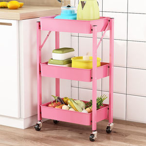 Estantes de almacenamiento de carritos de Metal de alta calidad, estantes plegables de cocina, estantes de carrito de baño de cocina extraíbles grandes al por mayor - Product Image 4