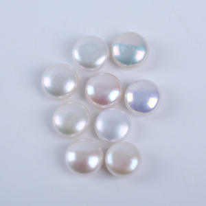 Perles de bouton en perles d'eau douce naturelles blanches de 12-13 mm en gros, perles en vrac, particules non poreuses, matériaux de fabrication de bijoux DIY - Product Image 5