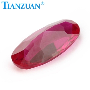 Oferta Especial en Wuzhou: Rubí Sintético Rojo, Gema Suelta, Rubí 5 #   Piedra de Corindón de Forma Ovalada, Corte Natural - Product Image 3