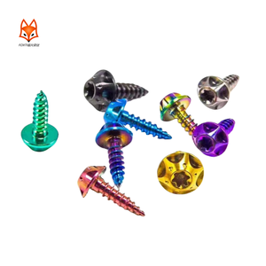 Vis autotaraudeuses à tête étoilée en titane Gr5 Ti6Al4V personnalisées en usine, M1.25, anodisées pour moto et voiture - Product Image 5