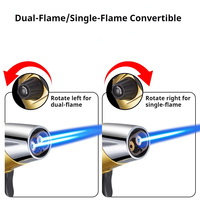 Briquet torche à gaz rechargeable de haute qualité pour la cuisine domestique et le barbecue en plein air avec réservoir de gaz de grande capacité à flamme de Jet réglable