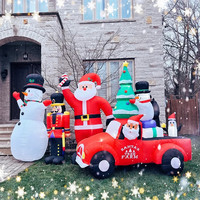 Publicité de Noël en plein air, Grinch géant gonflable avec chapeau pour décorations de jardin, décoration de Noël