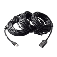 Cable de extensión usb negro transparente, 20 metros, macho a hembra, con 2 IC, disponible