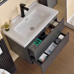 Kabinet penyimpanan alat rias mengapung kamar mandi kayu lapis siap dirakit grosir Vanity buatan khusus - Product Image 5