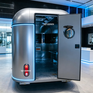 Remorque de vente alimentaire mobile ZOWN à aménagement personnalisé, chariot alimentaire en acier inoxydable pour boissons, collations, barbecue, commerce de détail en plein air - Product Image 2
