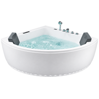 Baignoire murale en acrylique en forme d'éventail, blanche, moderne et simple, pour salle de bain intérieure, jardin, maison, villa, SPA, massage et surf pour adultes