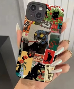 เคสโทรศัพท์ลายศิลปะนามธรรมรูปแมว สำหรับ <span class=keywords><strong>iPhone</strong></span> 15 14 13 12 11 Pro Max Xs X XR 7 8 Plus 15 <span class=keywords><strong>Se</strong></span> <span class=keywords><strong>2022</strong></span> ป้องกันการกระแทก ผลิตจากซิลิโคนเนื้อนุ่ม - Product Image 1