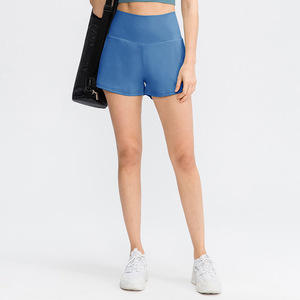 Logo personnalisé Doux Plusieurs Couleurs D'été Nuage Sensation Taille Haute Shorts <span class=keywords><strong>De</strong></span> Sport Fitness Yoga Tennis Wear Shorts Avec Poches - Product Image 3