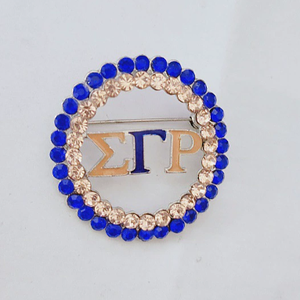 Broche ronde en alliage ajouré avec perle et logo de l'<span class=keywords><strong>Association</strong></span> de l'alphabet grec pour femme - Product Image 3