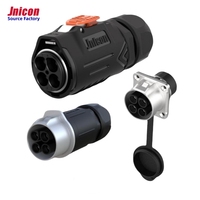 Connecteur Étanche Industriel Jnicon MJ32 à Verrouillage Rapide, Prise Aviation Métallique 4 Broches 80A, Mâle-Femelle, IP67