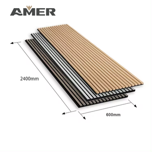 Paneles Acústicos Decorativos Ranurados de Madera de Nogal Natural <span class=keywords><strong>para</strong></span> Interiores Modernos de Lujo, Ideales <span class=keywords><strong>para</strong></span> Jardín u Oficina - Product Image 2
