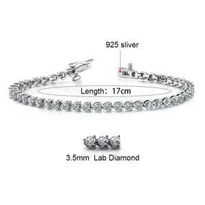 Messi Gems Customized Jewelry 925 Sterling Silver 14K Moissanite Lab Grown Diamond Bracelet Trendy Tennis Chain Tennis Bracelet