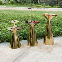 Vente en gros Highboy Tables de cocktail 4 places en acier inoxydable argenté Location de fête pour la maison Bar Cave à vin ou salle de sport