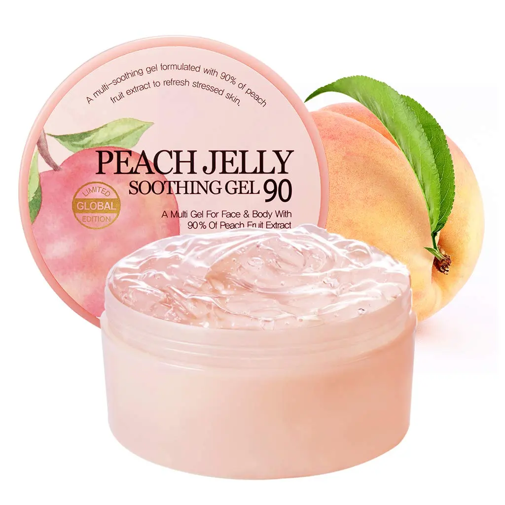Natural Aloe Vera Face Body Moisturizer 300ml Refreshing Vitalizing Without Stickiness Peach Jelly Soothing Gel