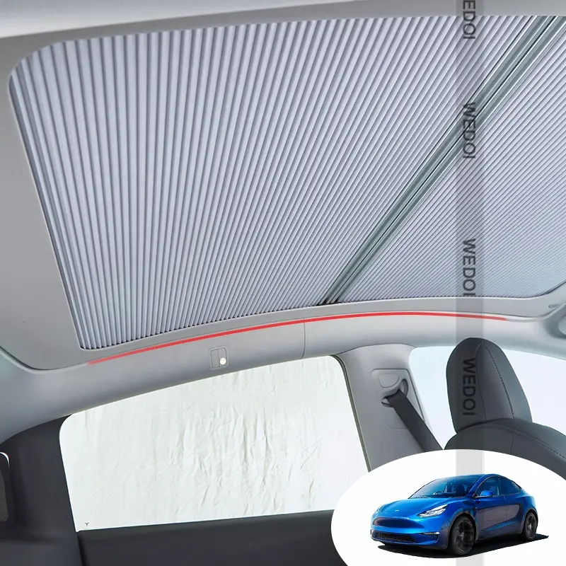 테슬라 모델 Y 업그레이드 지붕 Sunshades 유리 Sunroof 스카이 라이트 앞 유리 개폐식 텔레스코픽 보호 액세서리