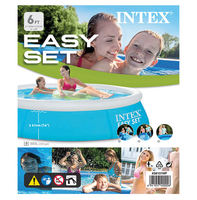 Piscine ronde gonflable Intex 28101 de 6 pieds x 20 pouces, facile à installer, en PVC, pour une utilisation en extérieur, dans la cour, pour toute la famille, pour le plaisir des enfants