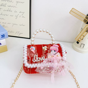 Bolsa de Acessórios de Moda Infantil, Bolsa Transversal para Meninas, Bolsa de Pérolas, Bolsa de Princesa, Porta Moedas, Atacado - Product Image 3