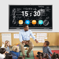 Tableau blanc interactif, écran tactile 4K, tableau intelligent avec écran tactile IR 40 points, caméra et microphones intégrés pour la salle de classe