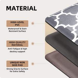 Tapis de cuisine anti-fatigue en PVC pour la maison, doux, rembourré, antidérapant, imperméable, lavable, avec fonction antidérapante - Product Image 3