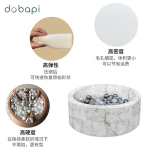 Piscina de Bolas Redonda con Patrón de Mármol Sintético de 90x30x5cm para Niños, Área de Juego Interior, Decoración de Habitación Infantil - Product Image 3