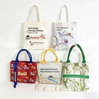 Bolsa de Mano de Lona de Algodón con Impresión Personalizada, Bolsa de Compras Reutilizable Ecológica con Diseño Personalizado OEM ODM para Promoción