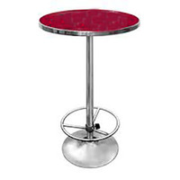 Table de bar industrielle moderne ronde chromée, personnalisable, avec piétement en métal et plateau en acrylique, vente en gros