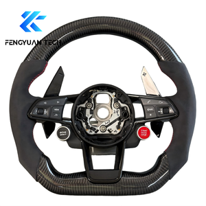 Volant de voiture personnalisé en cuir et fibre de carbone pour <span class=keywords><strong>Audi</strong></span> A3 A4 A6 Q5 B9 A5 SQ5 Q7 Q8 C8 A7 <span class=keywords><strong>RS6</strong></span> C8 RS7 RSQ8 RSQ3 <span class=keywords><strong>R</strong></span> S Line RS - Product Image 4