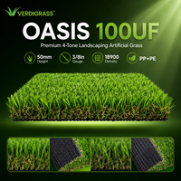Verdigrass Oasis 100UF Luxe 50mm 4 tons Haute Densité Gazon Artificiel Souple Écologique pour Aménagement Paysager de Villas d'Élite Ultra