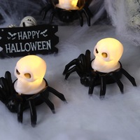 Meilleures ventes transfrontalières : Lumières décoratives d'Halloween, lampes en forme d'araignée et de crâne, lanternes citrouilles, accessoires à thème de fête, bougies LED