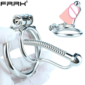 Frrk Newdesign Mannelijke Urethrale Katheter Roestvrijstalen Kuisheidsapparaat Cockkooi Penisplug Fixatie Haan Ring Lock Urethradilator - Product Image 1