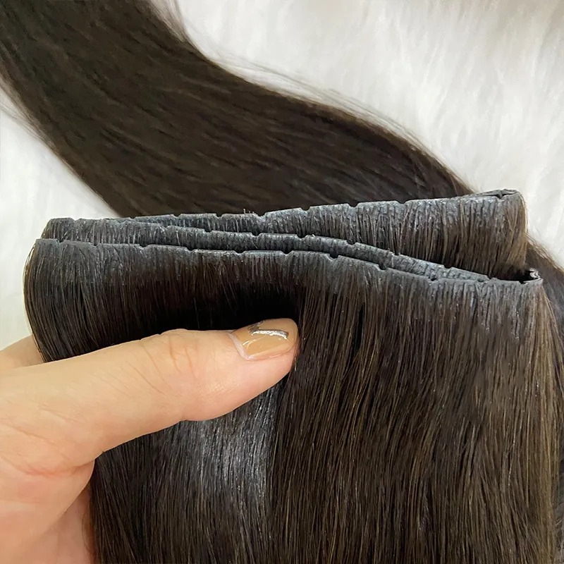 Findvirginhair Pu Seamless Injected Physical Tape Skin Weft Double Drawn Hair Extensions With Small Holes Weft Hair