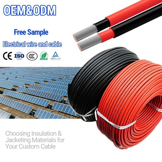 1.5/2/4/6/10mm2 DC PV Wire Cable PV1-F Type 5 Tinned Copper Soft Conductor Solar Battery Cable for Solar Panel