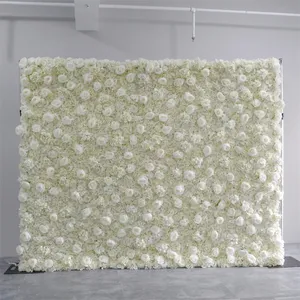 WG231091 White Rose Floral Panel 8 x 8ft künstliche Blumen wand für Hochzeits feier Dekoration Hintergrund