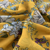 Matériau métallique en gros 100% polyester 75D impression en mousseline de soie avec finition douce et bonne chute