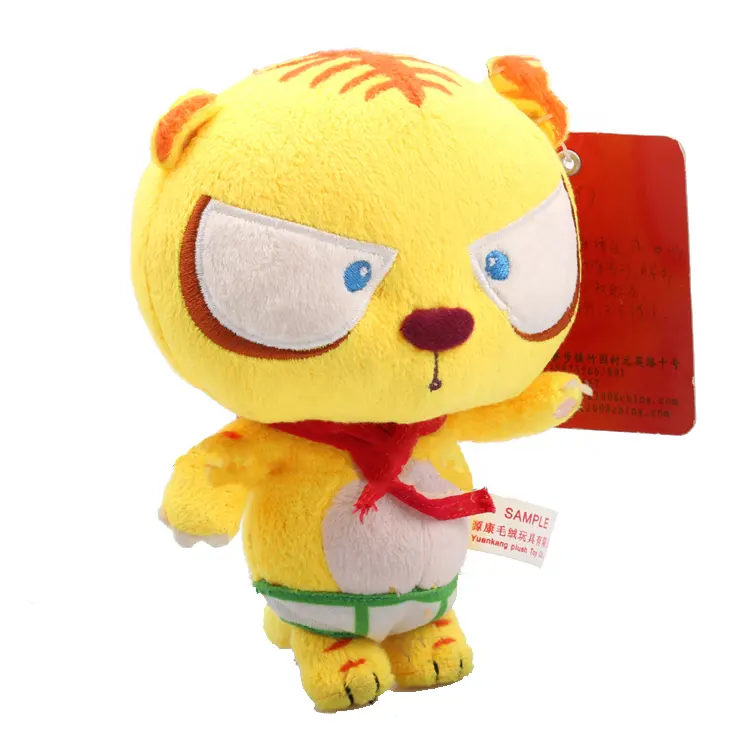 Icti Kiểm Toán OEM/ODM nhà máy Đồ chơi bán Plush Tiger đồ chơi với chiếc khăn màu đỏ cho trẻ em